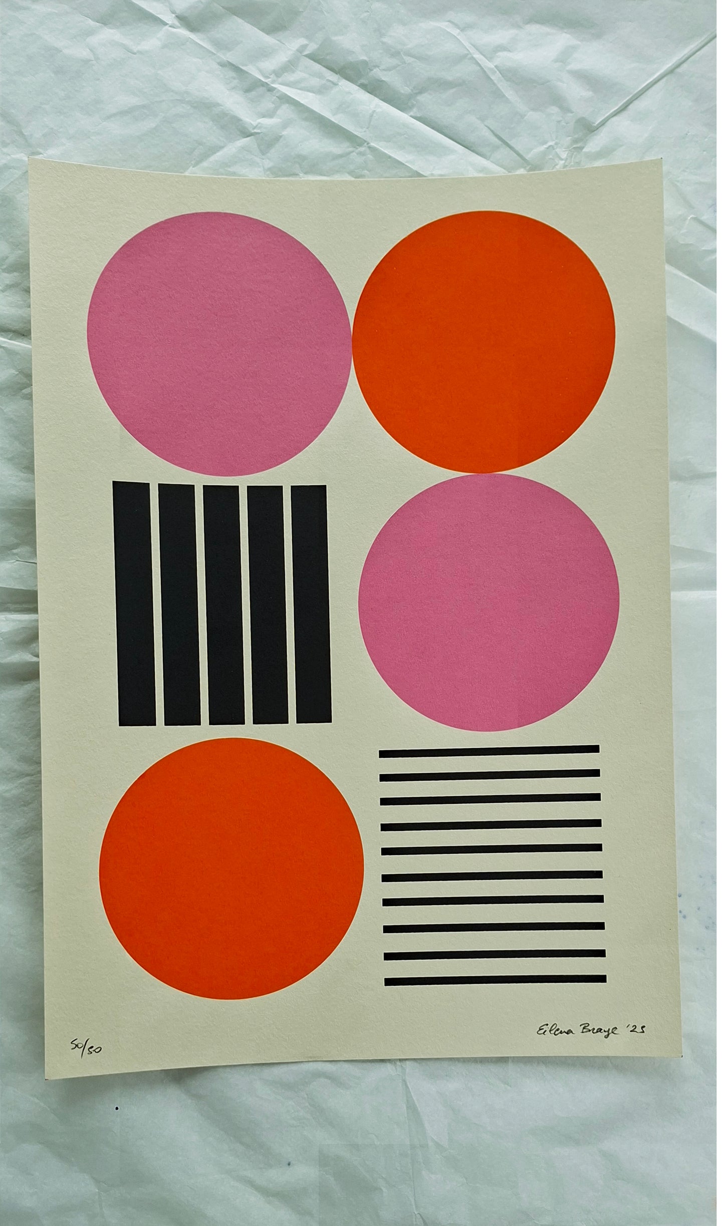 Biocode — limited-edition hand-pulled screen print by Eilena Braye, science-inspired abstraction