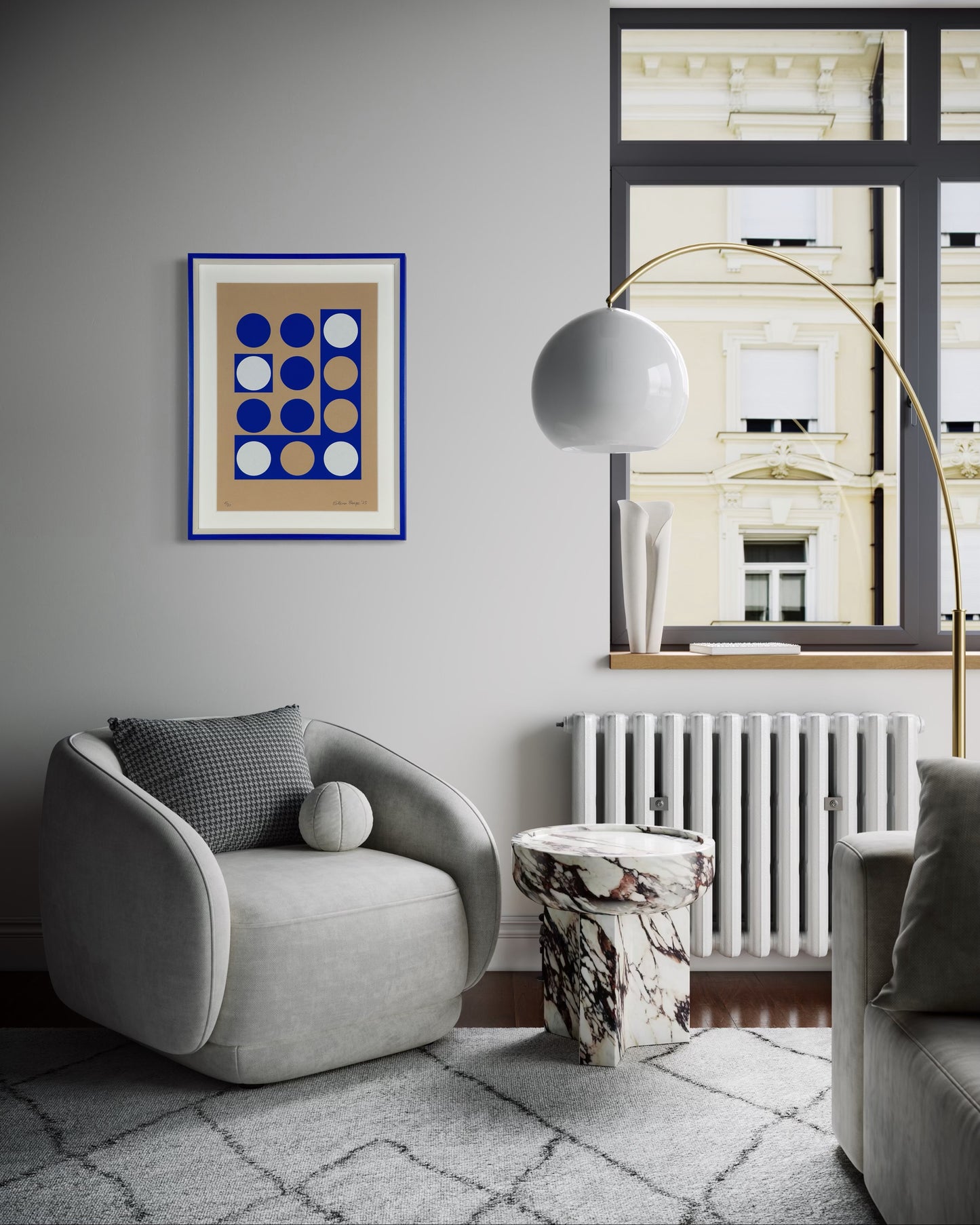 A3 Data Stone silkscreen presented framed and ready to hang