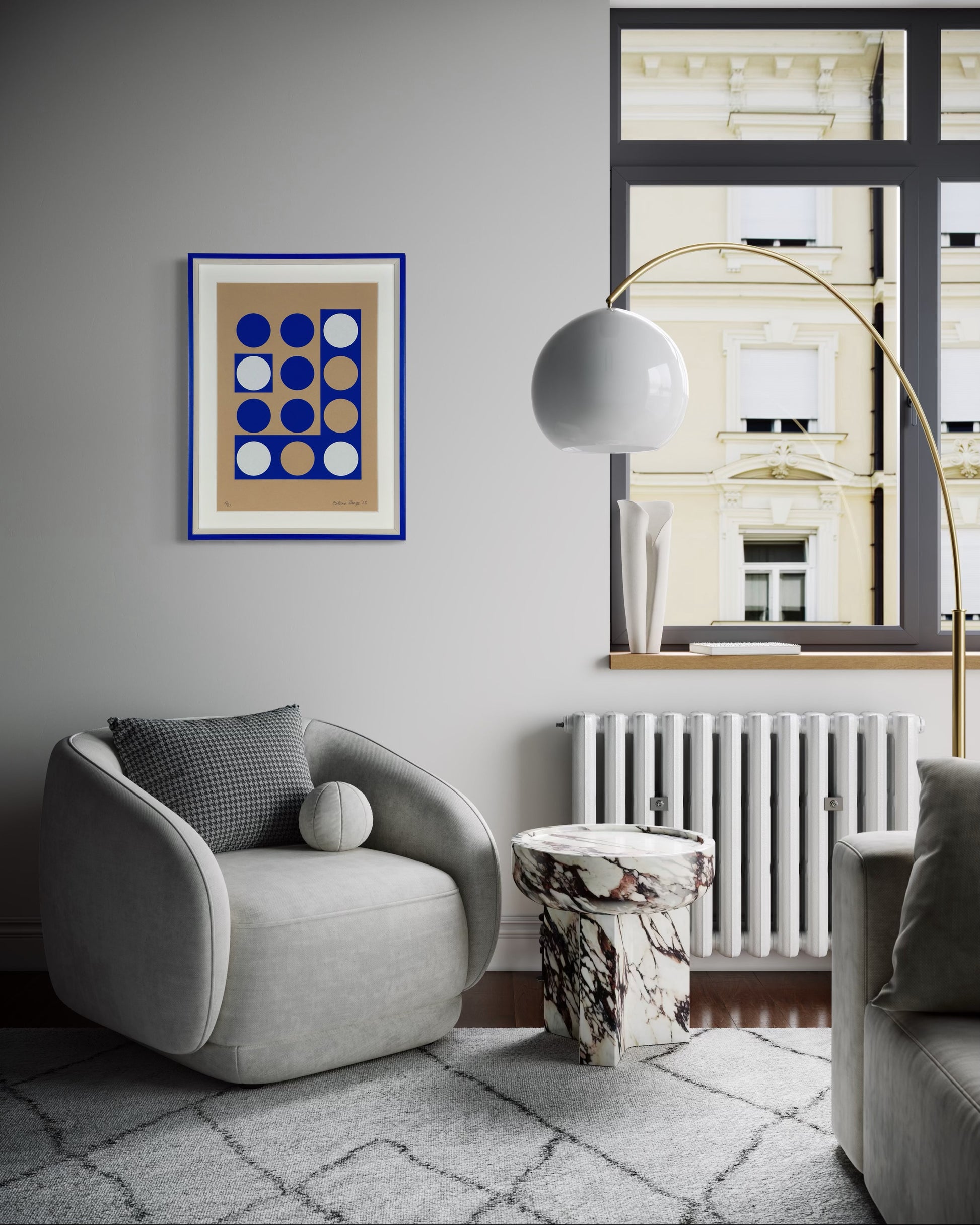 A3 Data Stone silkscreen presented framed and ready to hang