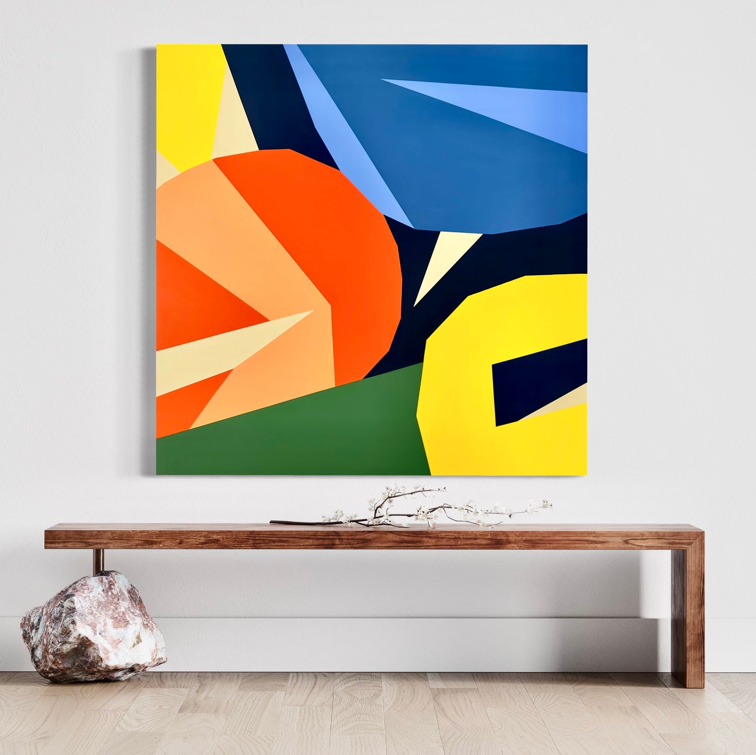Murotopia colorful abstract original art by Eilena Braye — vibrant geometric compositions where each color functions as a biological signal inspired by microscopic observation, expressing balance, flow, and transformation.