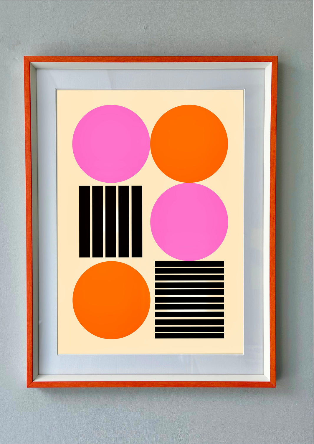 Biocode limited-edition screen print framed — signed and numbered contemporary abstract artwork by Eilena Braye.